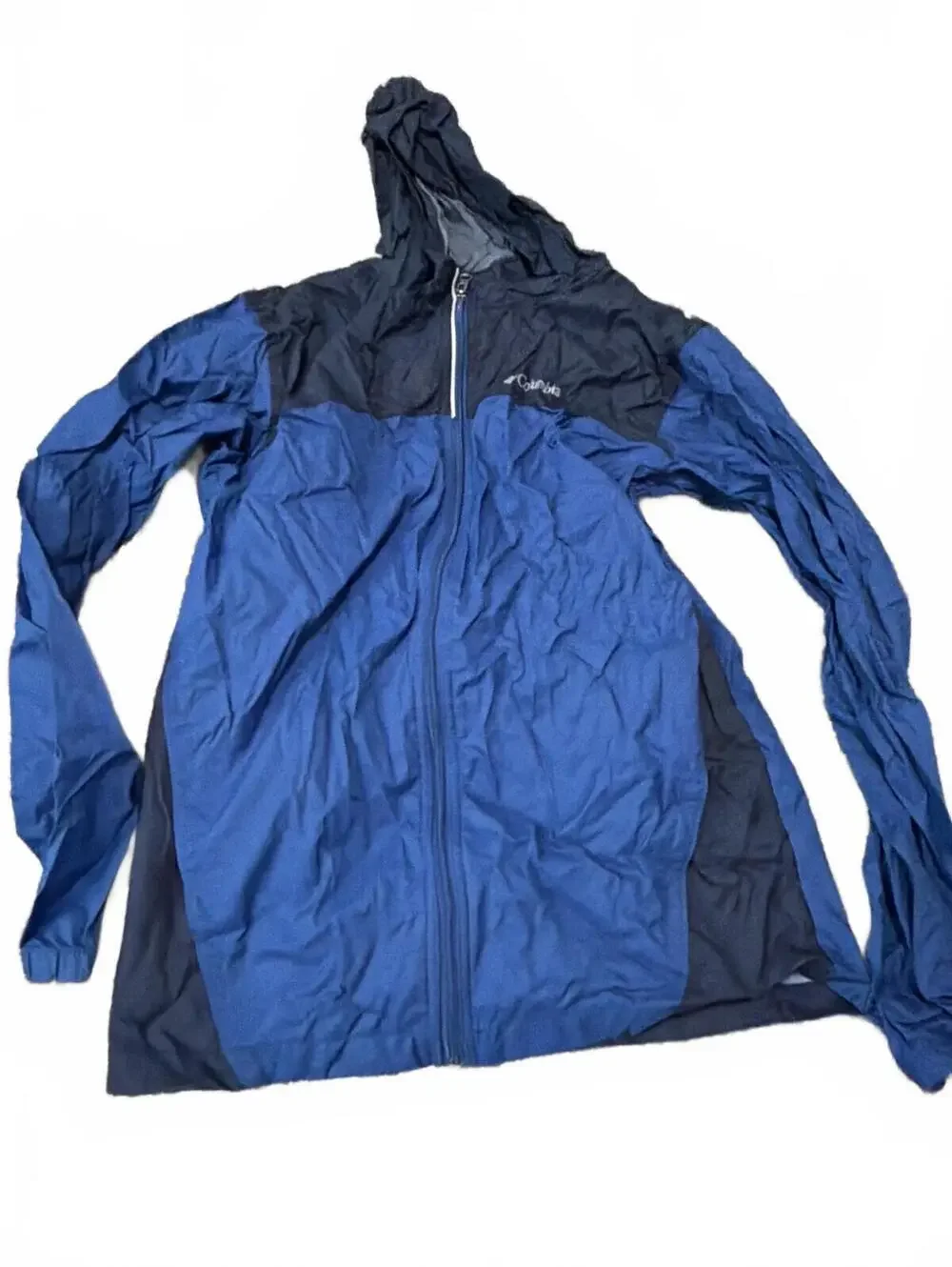 Columbia Boys Blue and Black Hooded Jacket Windbreaker XL
